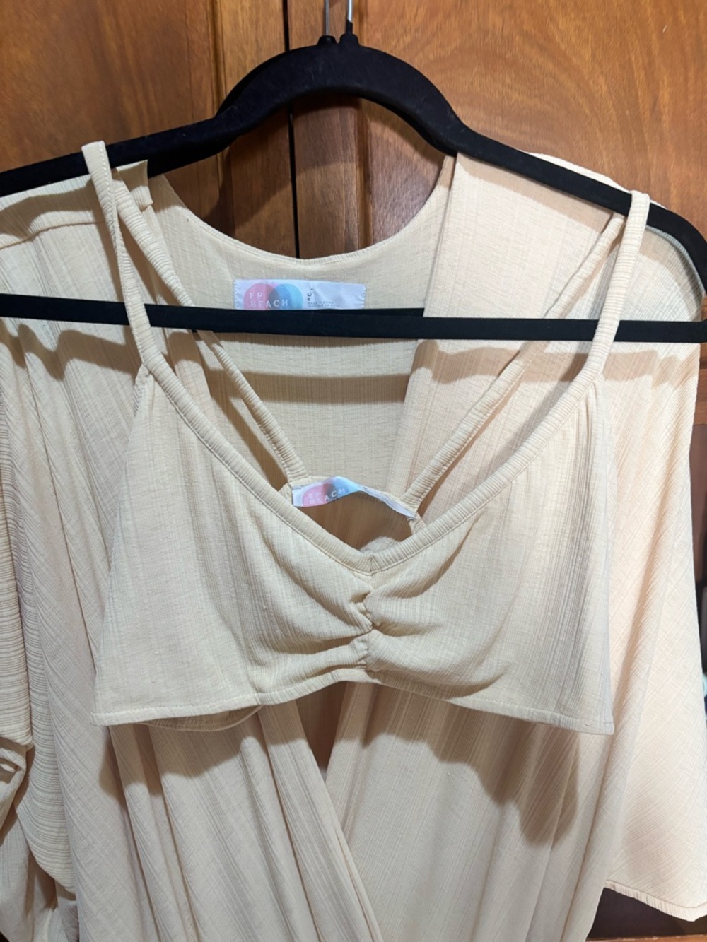 Free people Flowy Cream Wrap Maxi Dress with Crop Top - Picture 3 of 7